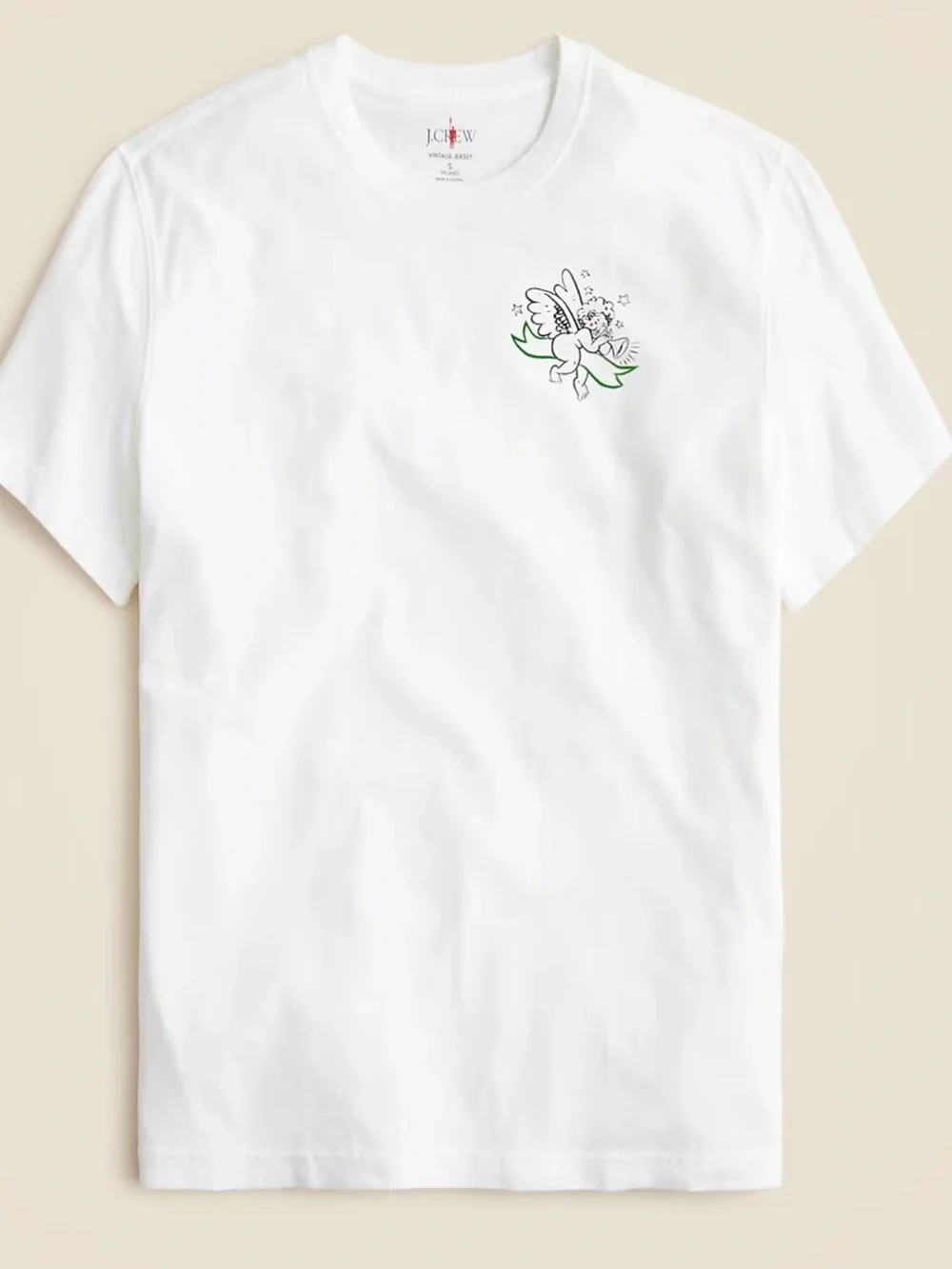 NWT! Vintage-wash Cotton Graphic Super Cute Cherub T-shirt - Large